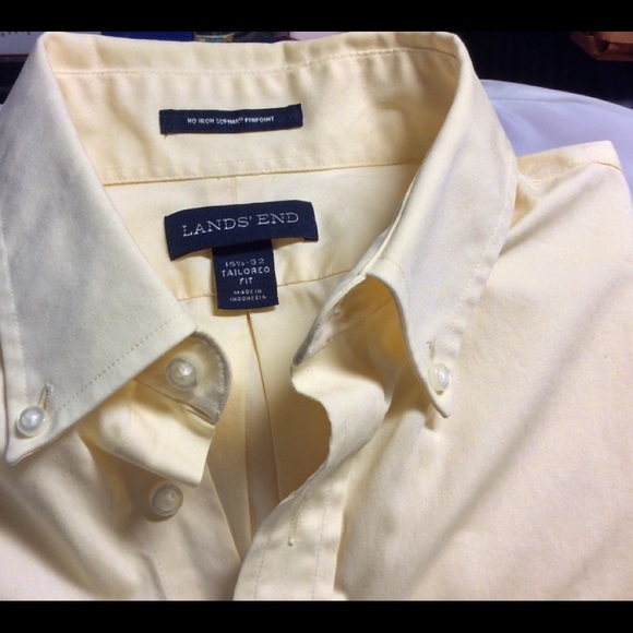 Men’s Lands End Button Down Yellow Shirt 15&1/2-32 - Picture 5 of 5